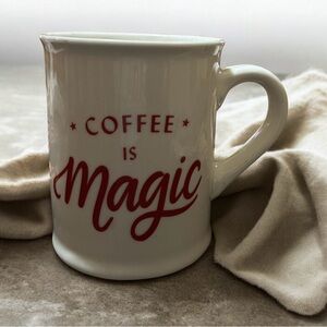 Starbucks 12oz White Mug with Red 'Coffee is Magic'